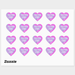 Gluten Free Pink Blue  Heart Sticker