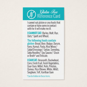 Gluten-Free Reference Card
