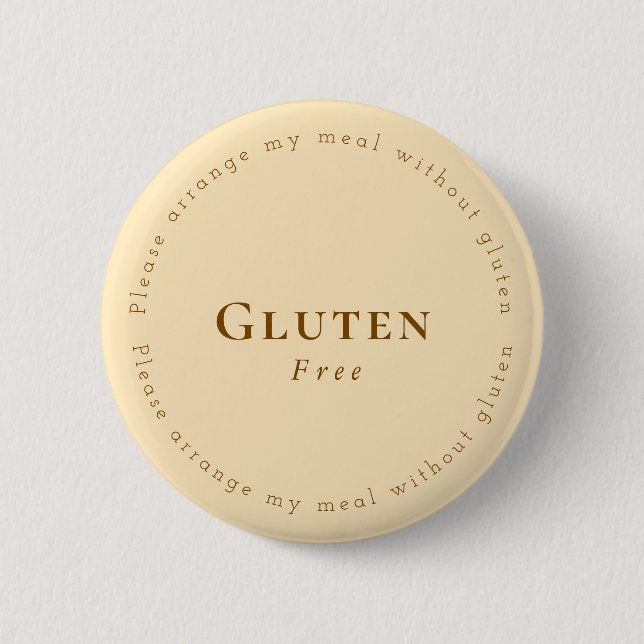 Gluten-Free Request Badge, Soft Beige - Brown 6 Cm Round Badge (Front)
