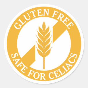 Gluten Free Safe for Celiacs Awareness Sticker
