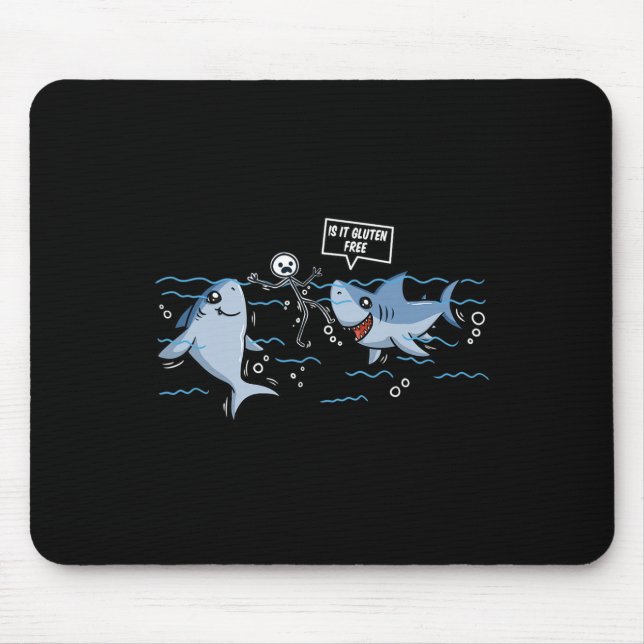 Gluten Free Shark Gift Celiac Disease  Mouse Pad (Front)