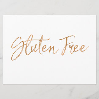 "Gluten Free" Sign | Stylish Gold Rose Lettered Invitation