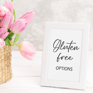 Gluten Free Sign Tabletop Plaque with Easel