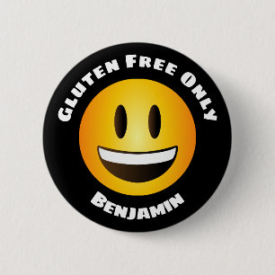 Gluten Free Smiling Emoji Face 6 Cm Round Badge