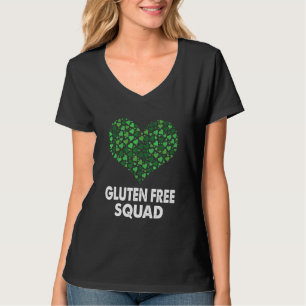 Gluten Free Squad Celiac Disease Awareness Hearts T-Shirt