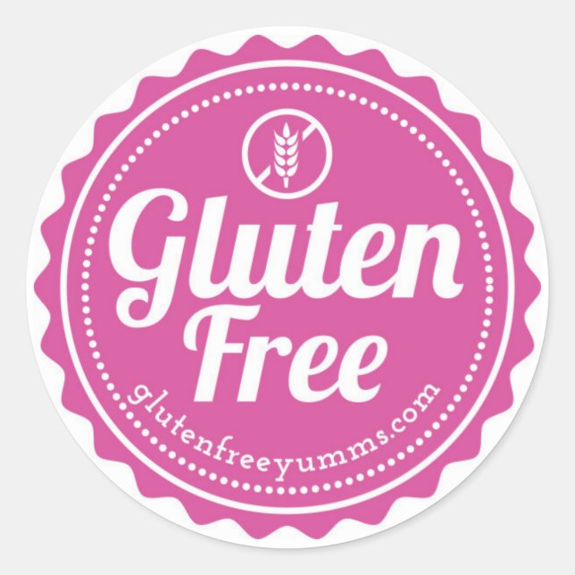 Gluten-Free Stickers — Gluten Free with Icon (Front)