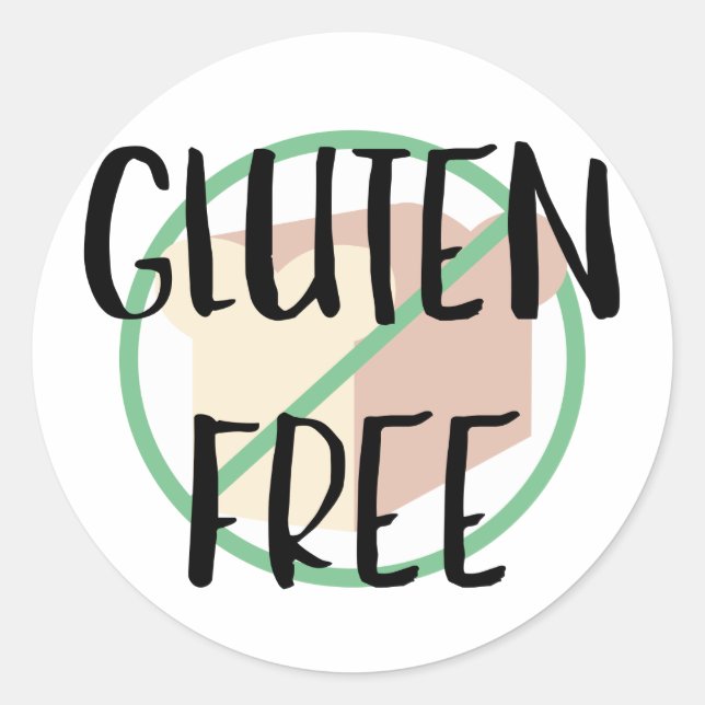 Gluten Free Symbol No Wheat or Bread Classic Round Sticker (Front)