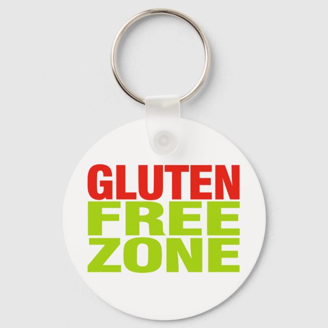 Gluten Free Zone (celiac disease) Key Ring (Front)