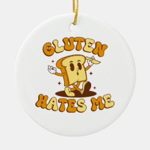 Gluten Hates Me Ceramic Tree Decoration
