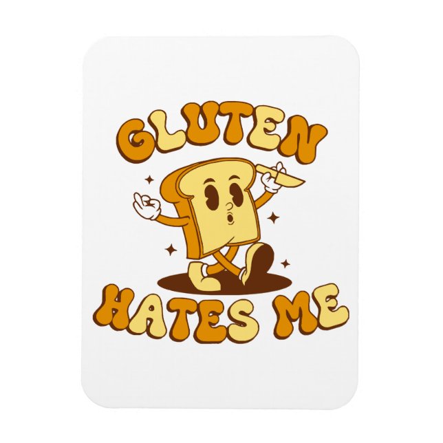 Gluten Hates Me Magnet (Vertical)