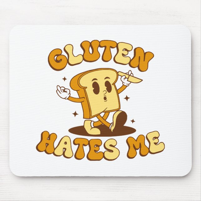 Gluten Hates Me Mouse Pad (Front)