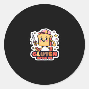 Gluten Hates Me Sticker