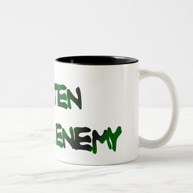 GLUTEN IS THE ENEMY two-tone large Mug (Right)