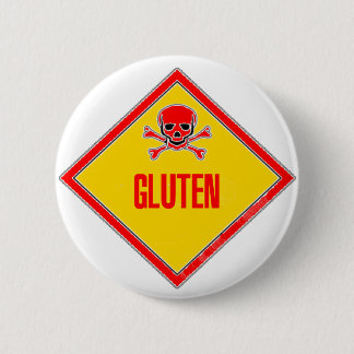 Gluten Poison Warning 6 Cm Round Badge
