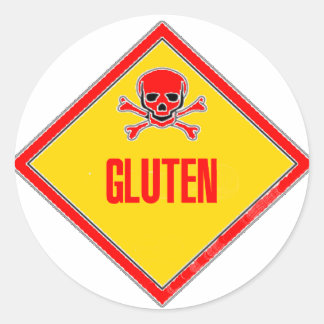 Gluten Poison Warning Classic Round Sticker