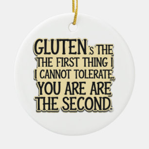 Gluten Tolerance Humour Design Ceramic Tree Decoration