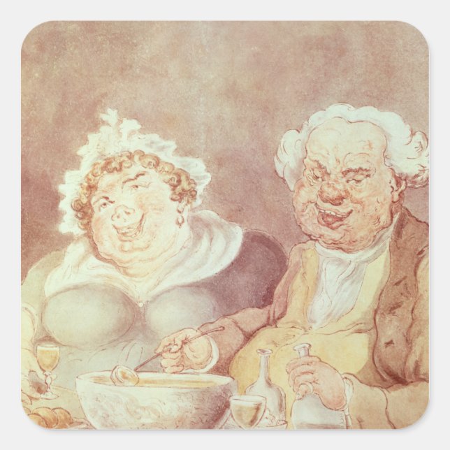 Gluttons, c.1800-05 square sticker (Front)