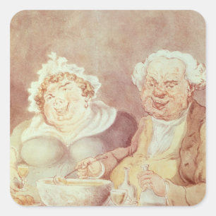 Gluttons, c.1800-05 square sticker