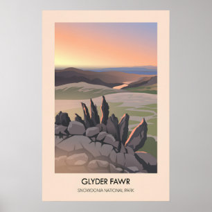 Glyder Fawr Snowdonia National Park Travel Poster