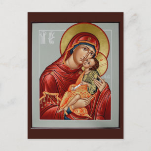 Glykophilousa Mother of God Prayer Card