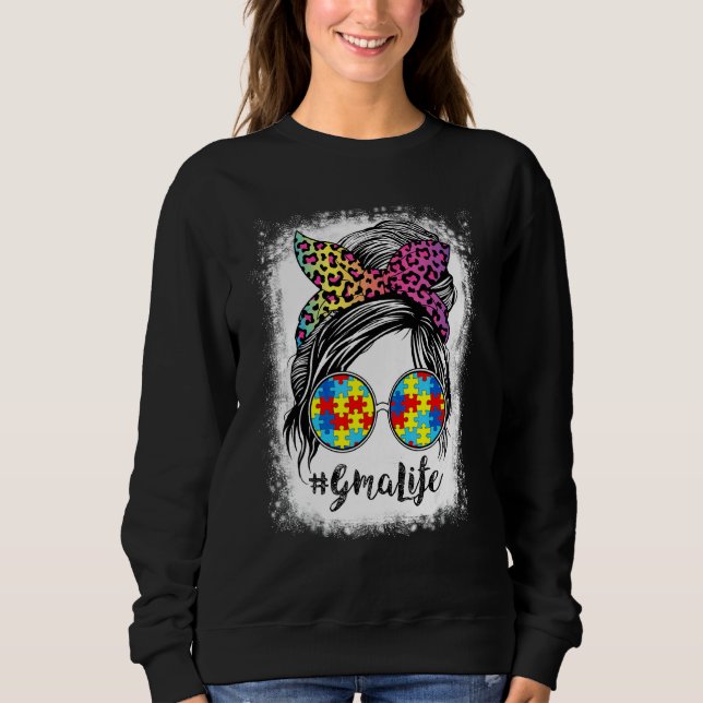 Gma Life Bleached Gma Life Rainbow Leopard Messy B Sweatshirt (Front)