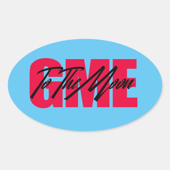 Gme To The Moon Oval Sticker (Front)