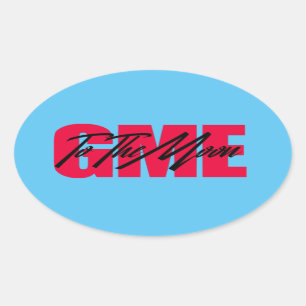 Gme To The Moon Oval Sticker