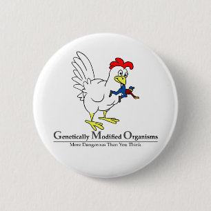 GMO Chicken 6 Cm Round Badge