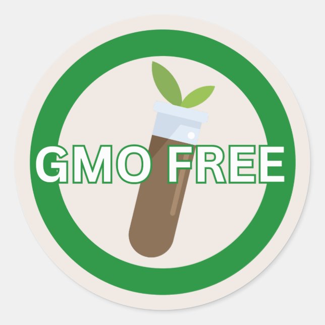 GMO Free Food Allergy Alert Classic  Classic Round Sticker (Front)