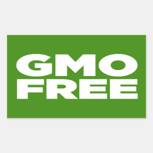 GMO FREE (GREEN) RECTANGULAR STICKER