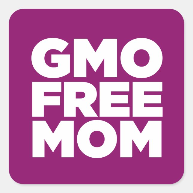 GMO FREE MOM (PURPLE) SQUARE STICKER (Front)