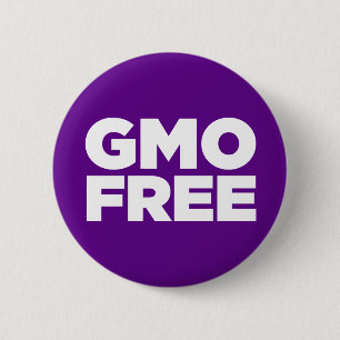 GMO FREE (PURPLE) 6 CM ROUND BADGE