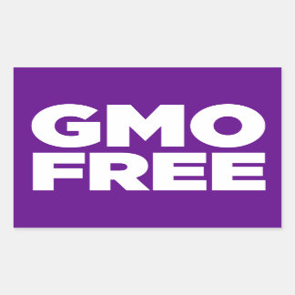 GMO FREE (PURPLE) RECTANGULAR STICKER