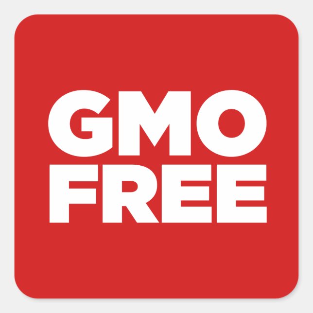 GMO FREE (RED) SQUARE STICKER (Front)