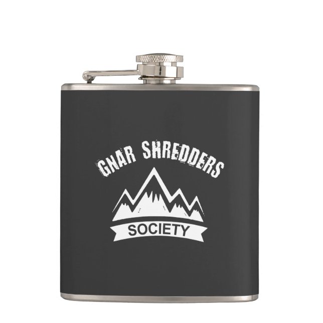 Gnar Shredders Society Hip Flask (Front)