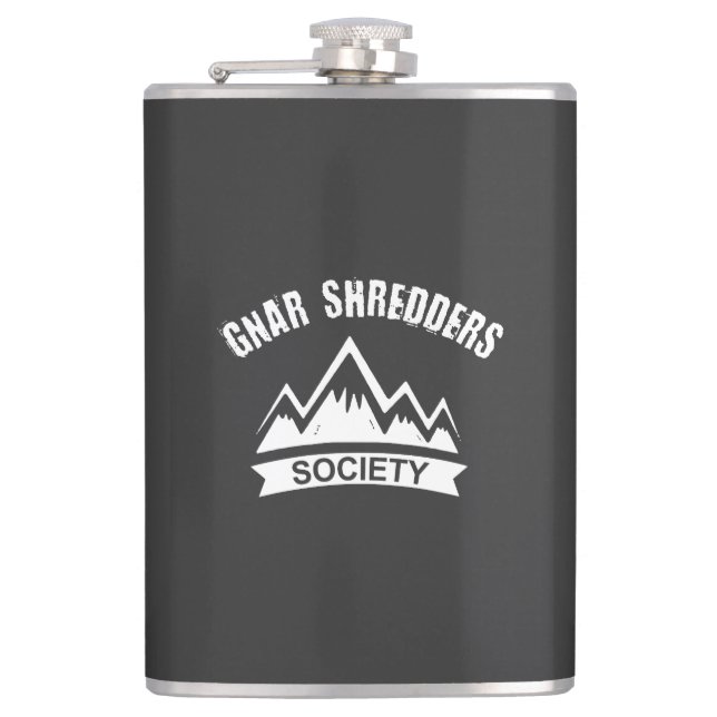Gnar Shredders Society Hip Flask (Front)