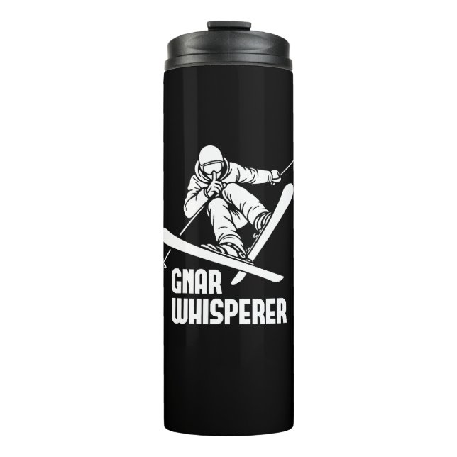 Gnar Whisperer Skiing Thermal Tumbler (Front)