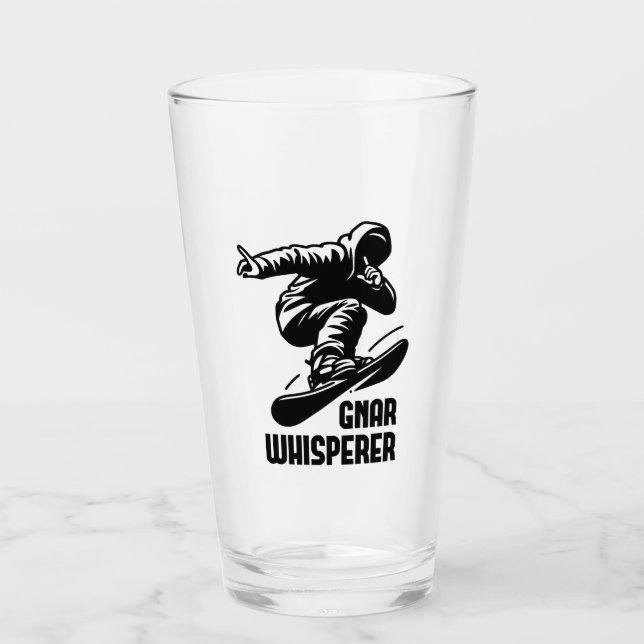 Gnar Whisperer Snowboarding Glass (Front)