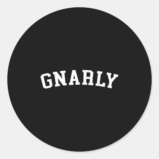 Gnarly  classic round sticker (Front)