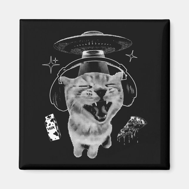 Gnarp Cat Silly Alien Cat Meme Brainrot Funny Meme Magnet (Front)