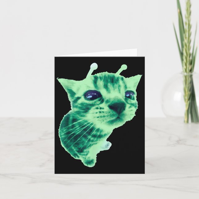 Gnarp Cat Silly Alien Cat Meme Brainrot Meme Funny Card (Front)
