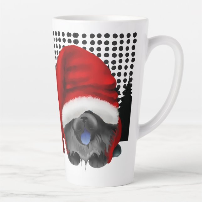 GNOME 4 THE CHOWLIDAYS -BLACK CHOW - Latte Mug (Right)