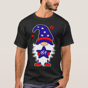 Gnome 4th of July American Flag Independence Day G T-Shirt