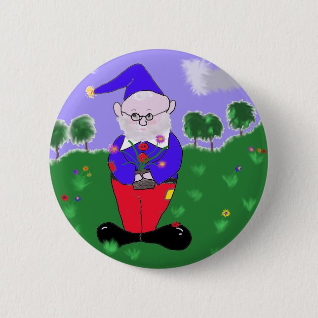 gnome 6 cm round badge (Front)