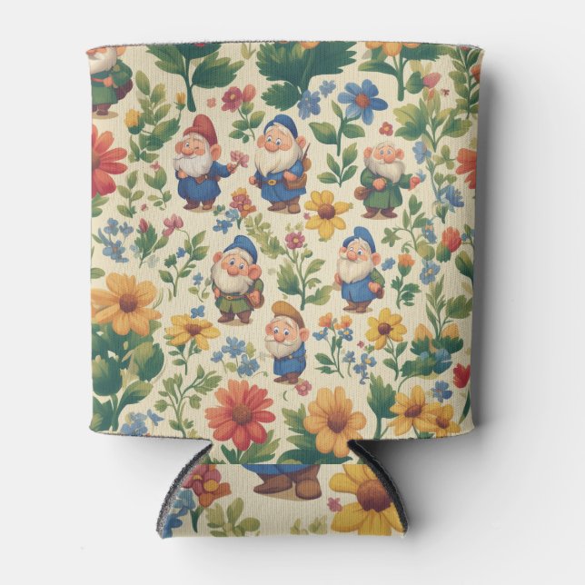 Gnome a flower pattern design can cooler (Front)