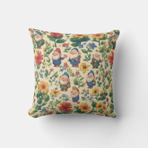 Gnome a flower pattern design cushion