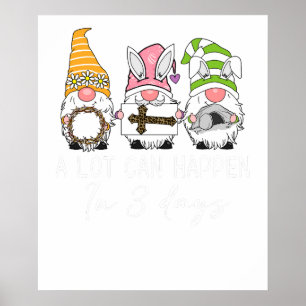 gnome a lot can happen in 3days, retro, vintage poster