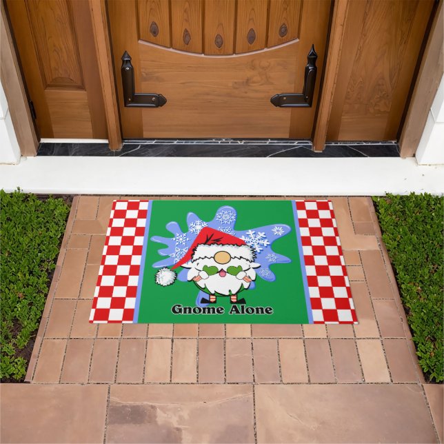 Gnome Alone Funny Christmas Movie Parody Red Green Doormat (Outdoor)