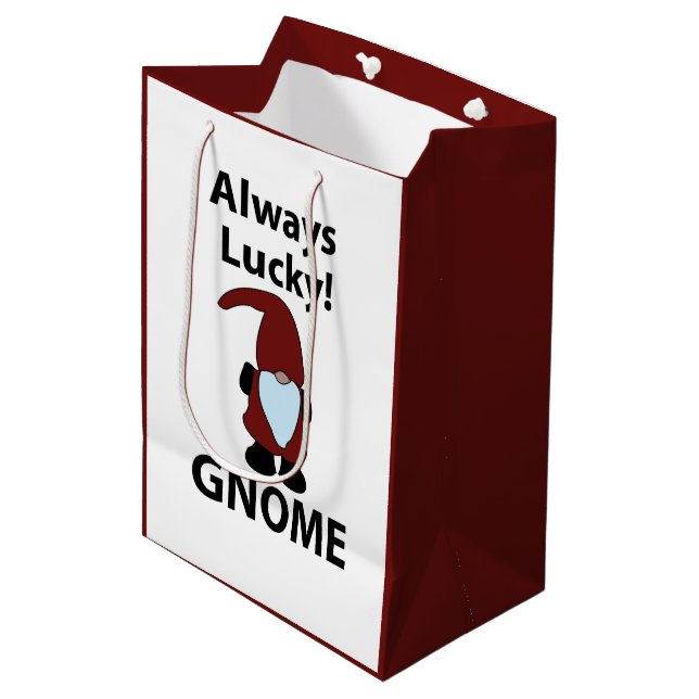 Gnome Always Lucky Gnome Medium Gift Bag (Front Angled)