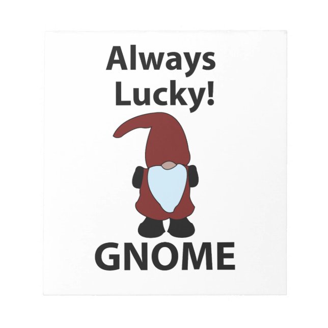 Gnome Always Lucky Gnome Notepad (Front)